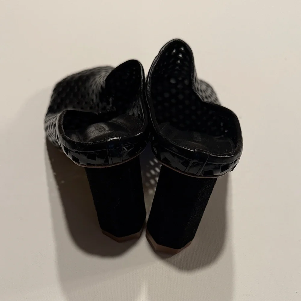 Black Heeled Mules